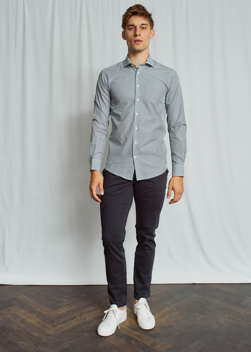 BS Kevin Modern Fit Shirt - Navy/White