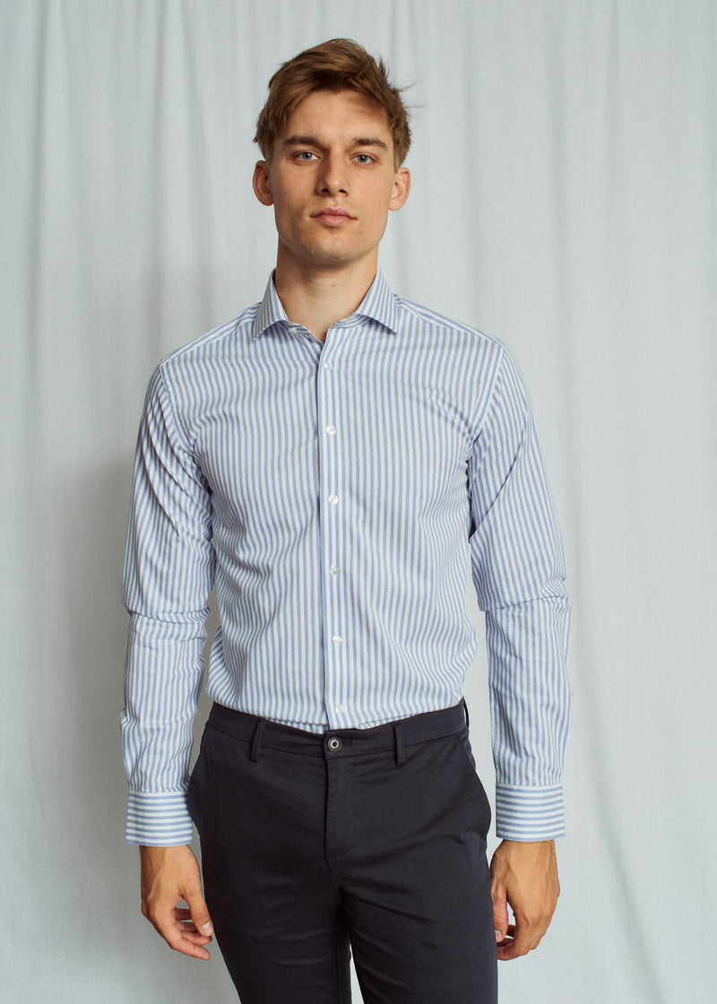 BS Griffin Slim Fit Shirt - Light Blue/White