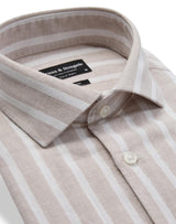 BS Burgos Casual Modern Fit Shirt - Sand/White