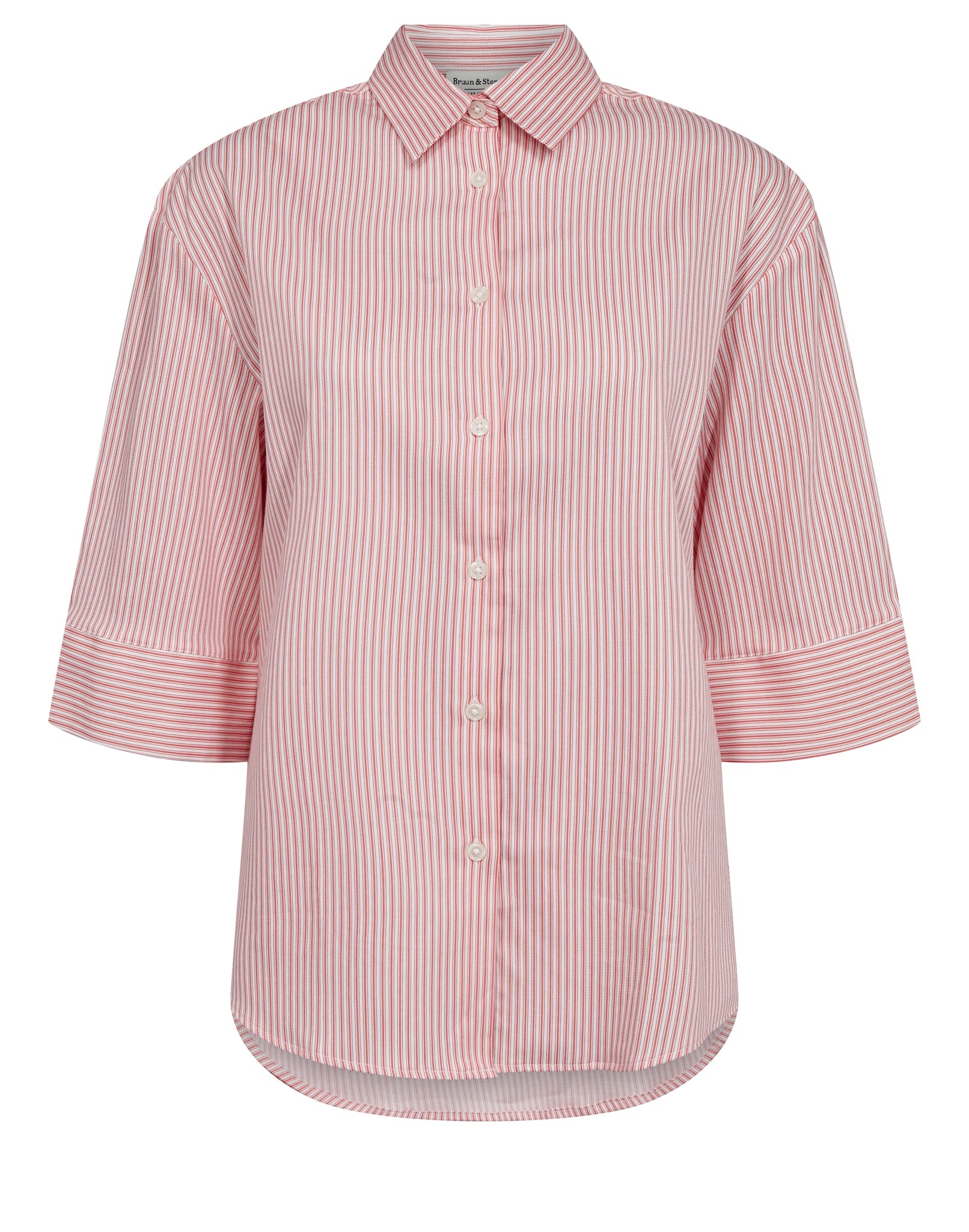 BS Talia Regular Fit Shirt - Lipstick Red/White