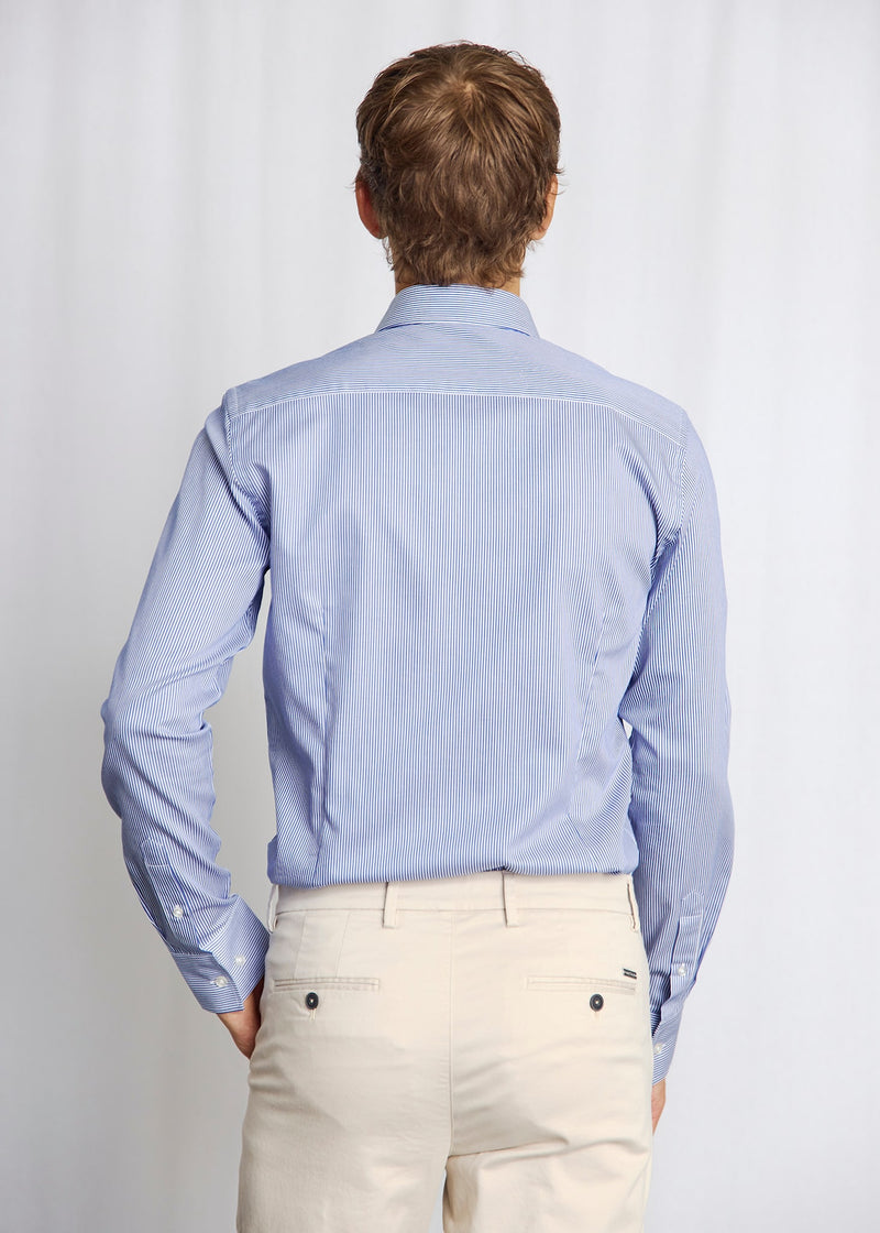 BS Yordan Modern Fit Shirt - Dark Blue/White