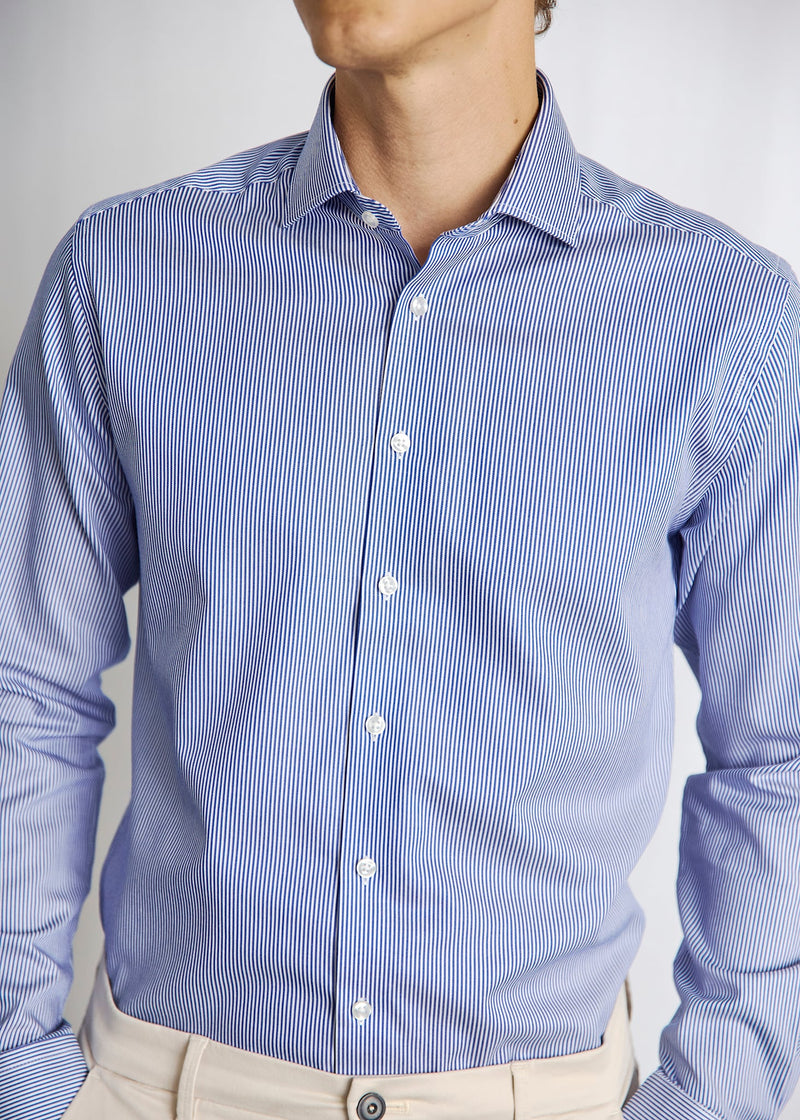 BS Yordan Modern Fit Shirt - Dark Blue/White
