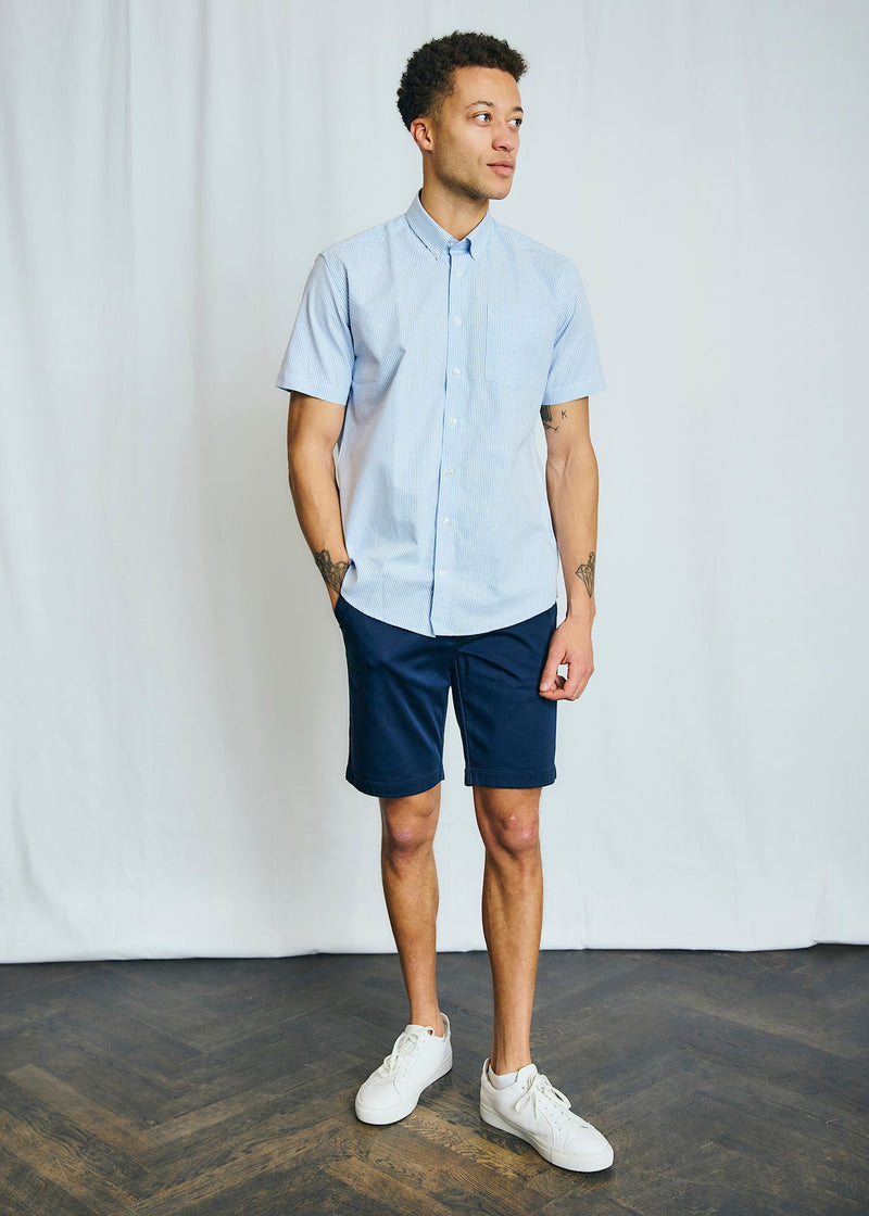 BS Altmaier Modern Fit Shirt - Light Blue/White