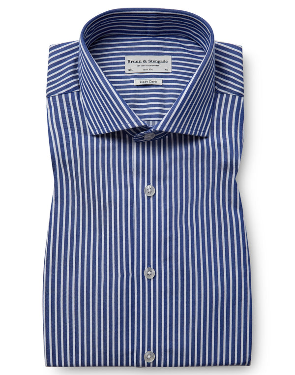 BS Bradshaw Slim Fit Shirt - Dark Blue/White