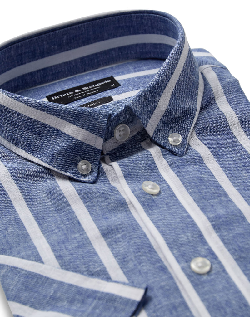 BS Randy Casual Modern Fit Shirt - Blue/White