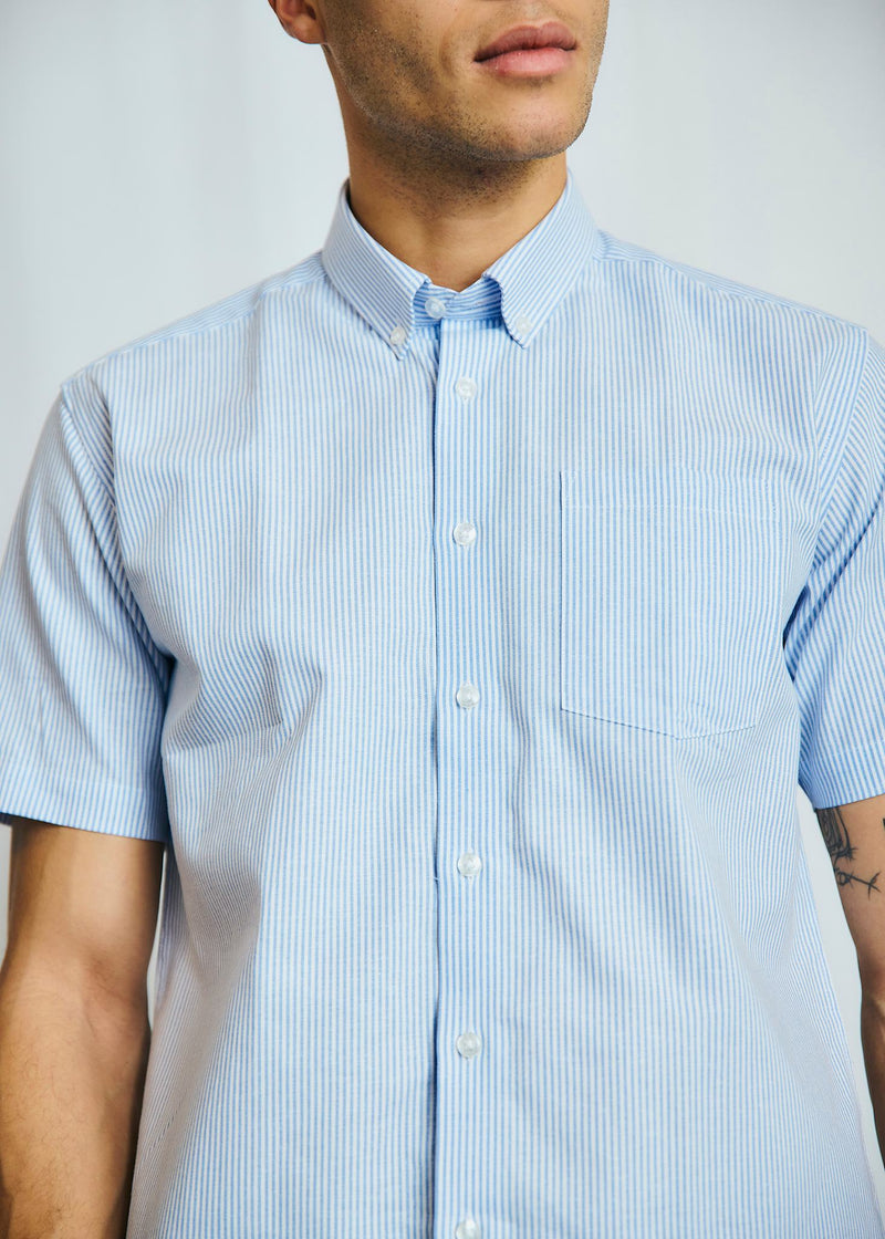 BS Altmaier Modern Fit Shirt - Light Blue/White