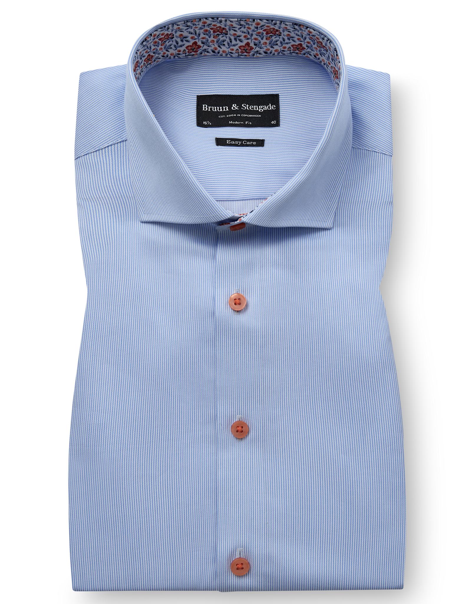 BS Mollgaard Modern Fit Shirt - Light Blue/White