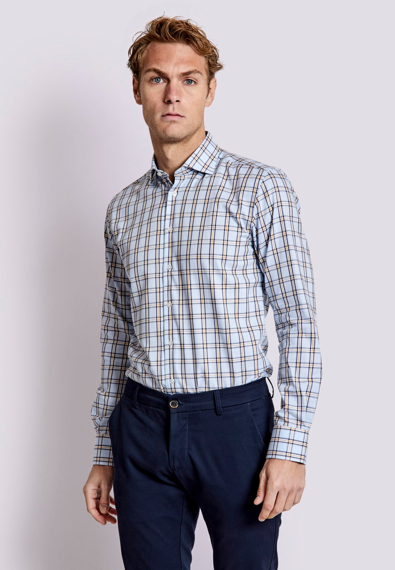BS Crespo Modern Fit Shirt - Light Blue