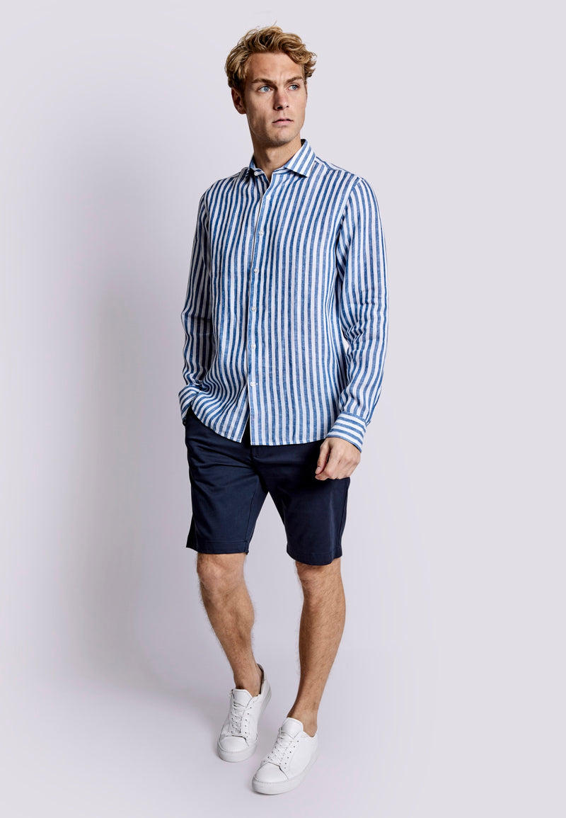 BS Barcelona Casual Modern Fit Shirt - Blue/White