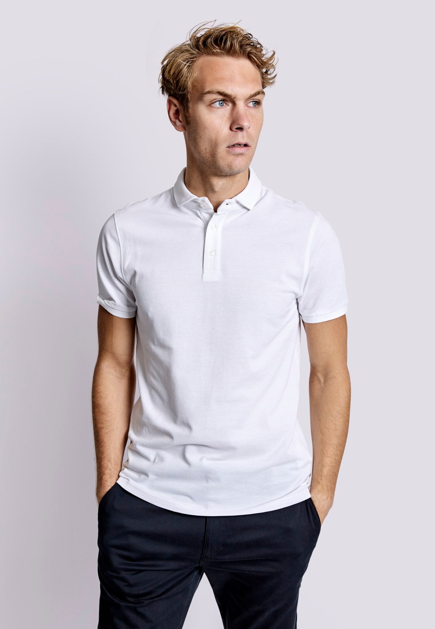 BS Monir Regular Fit Polo Shirt - White