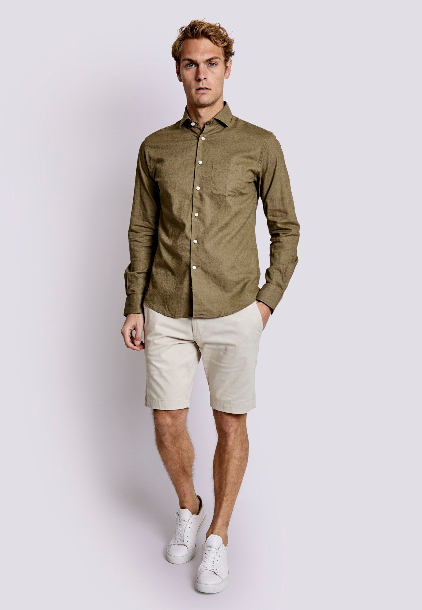 BS Ferrol Casual Slim Fit Skjorte - Army