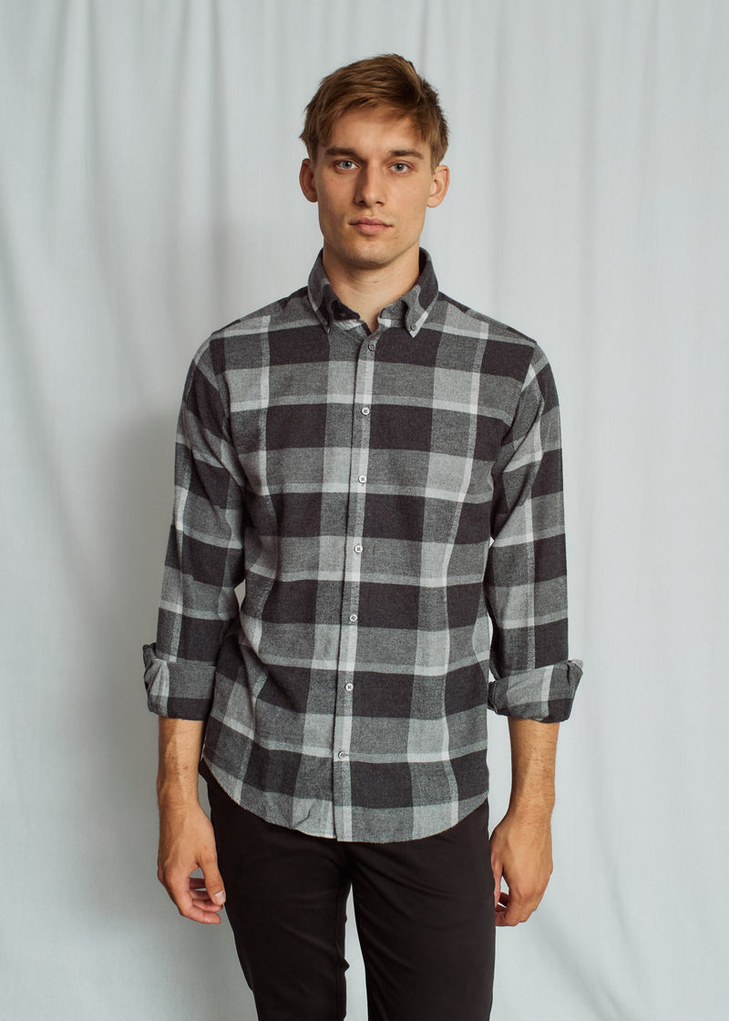 BS Varuna Casual Modern Fit Shirt - Charcoal