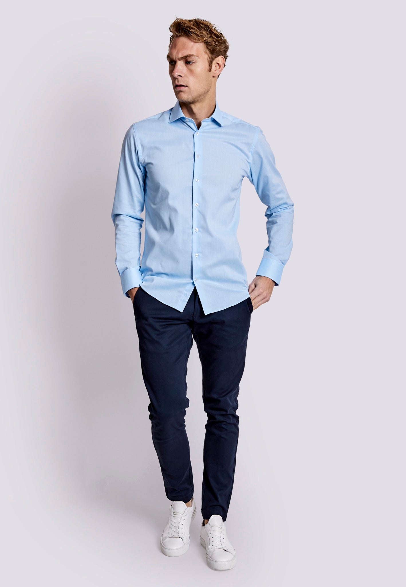 BS Giggs Modern Fit Skjorte - Light Blue
