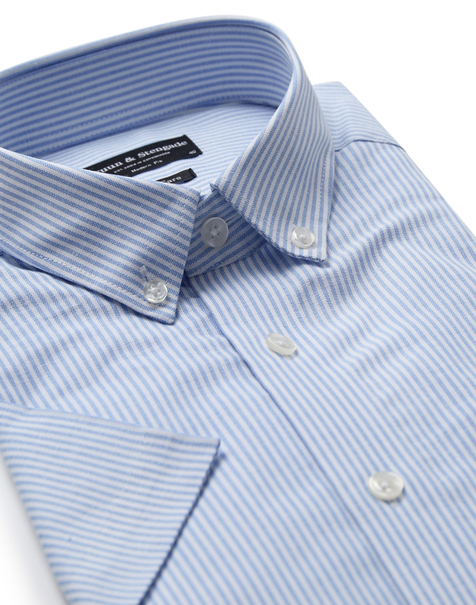 BS Stafford Modern Fit Skjorte - Light Blue/White