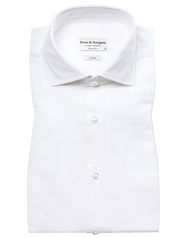 BS Ferrol Casual Slim Fit Shirt - White