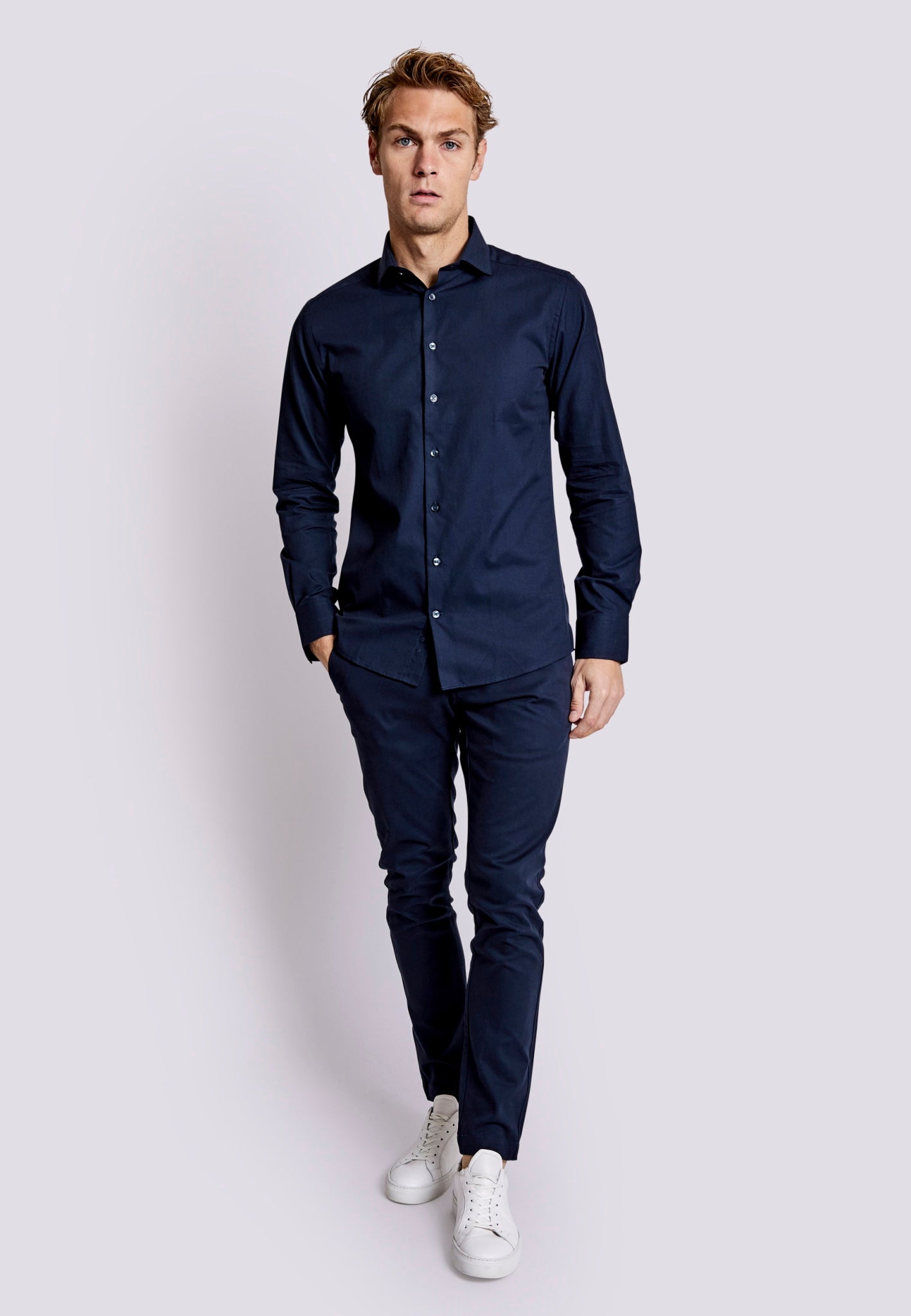 BS Falcao Modern Fit Skjorte - Navy