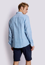 BS Malaga Casual Modern Fit Shirt - Blue/White