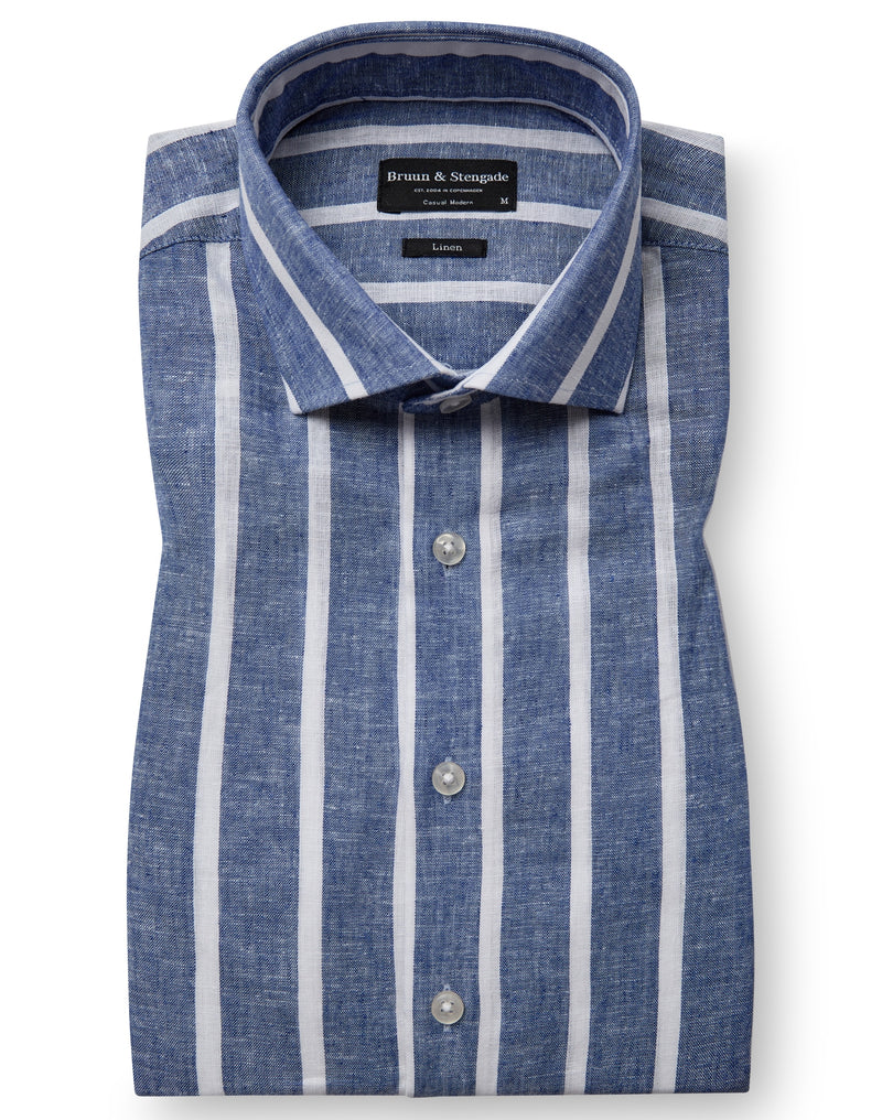 BS Deacon Casual Modern Fit Shirt - Blue/White