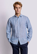 BS Valencia Casual Slim Fit Shirt - Blue/White