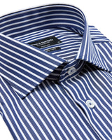 BS Rangnick Modern Fit Shirt - Dark Blue/White