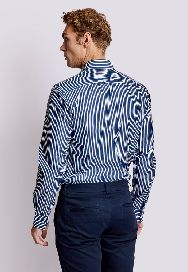 BS Rangnick Modern Fit Shirt - Dark Blue/White