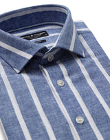 BS Deacon Casual Modern Fit Shirt - Blue/White