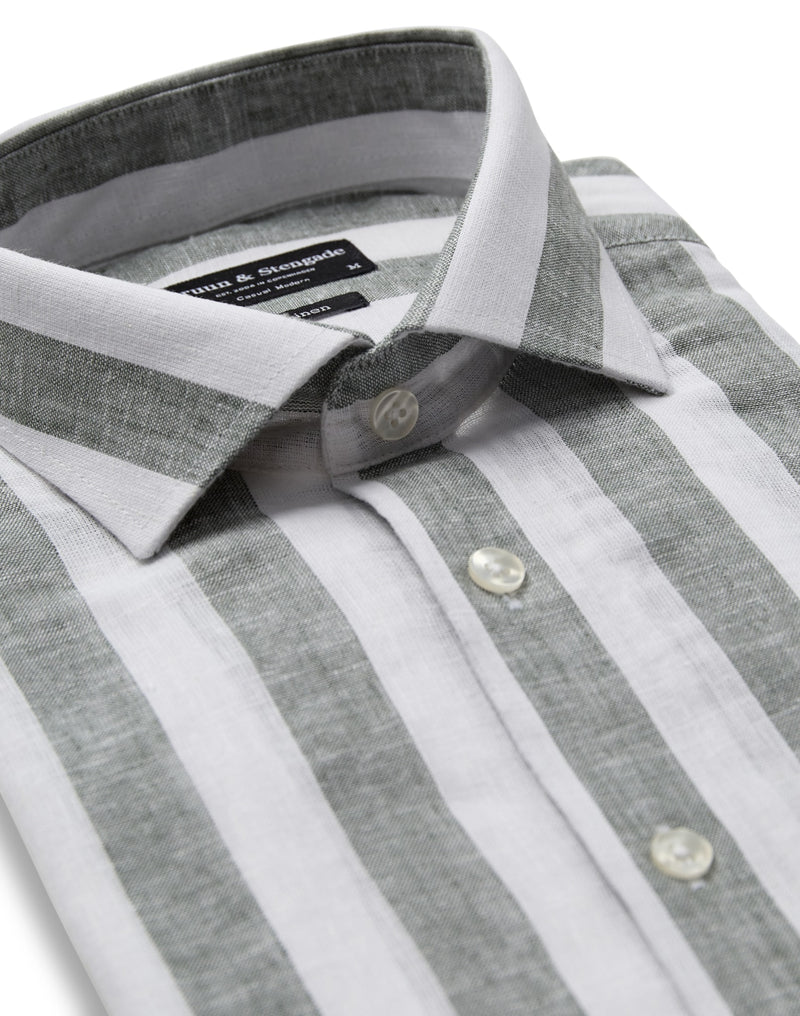 BS Munoz Casual Modern Fit Shirt - Green/White