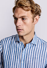 BS Valencia Casual Slim Fit Shirt - Blue/White