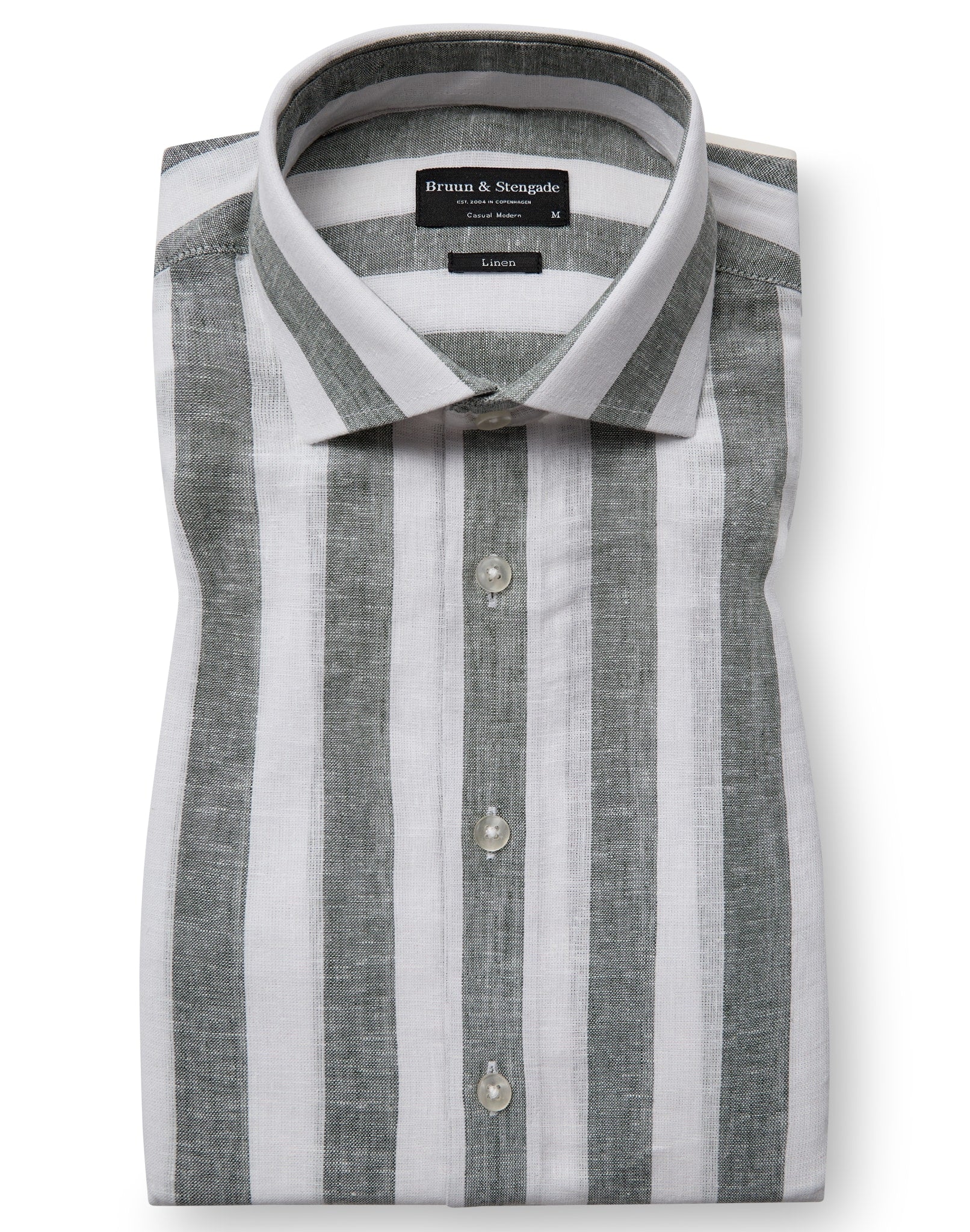 BS Munoz Casual Modern Fit Skjorte - Green/White