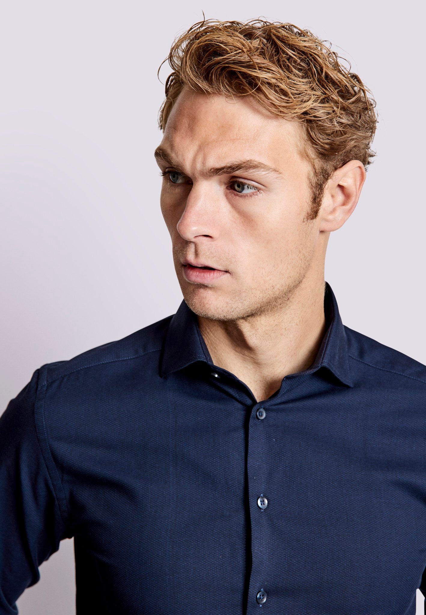 BS Falcao Modern Fit Skjorte - Navy