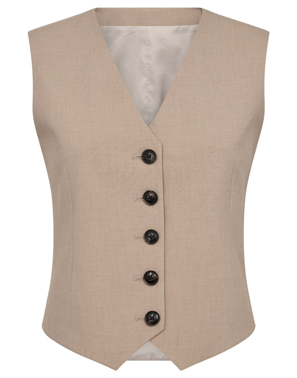 BS Decima Slim Fit Vest - Sand