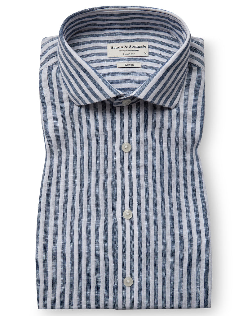 BS Sydney Casual Slim Fit Shirt - Blue/White