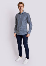 BS Algee Slim Fit Shirt - Dark Blue/White