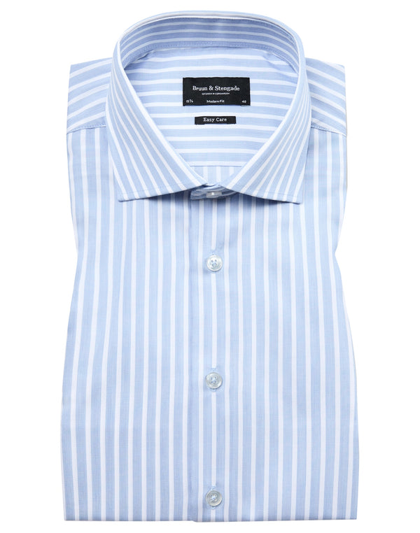 BS Cannavaro Modern Fit Shirt - Light Blue/White