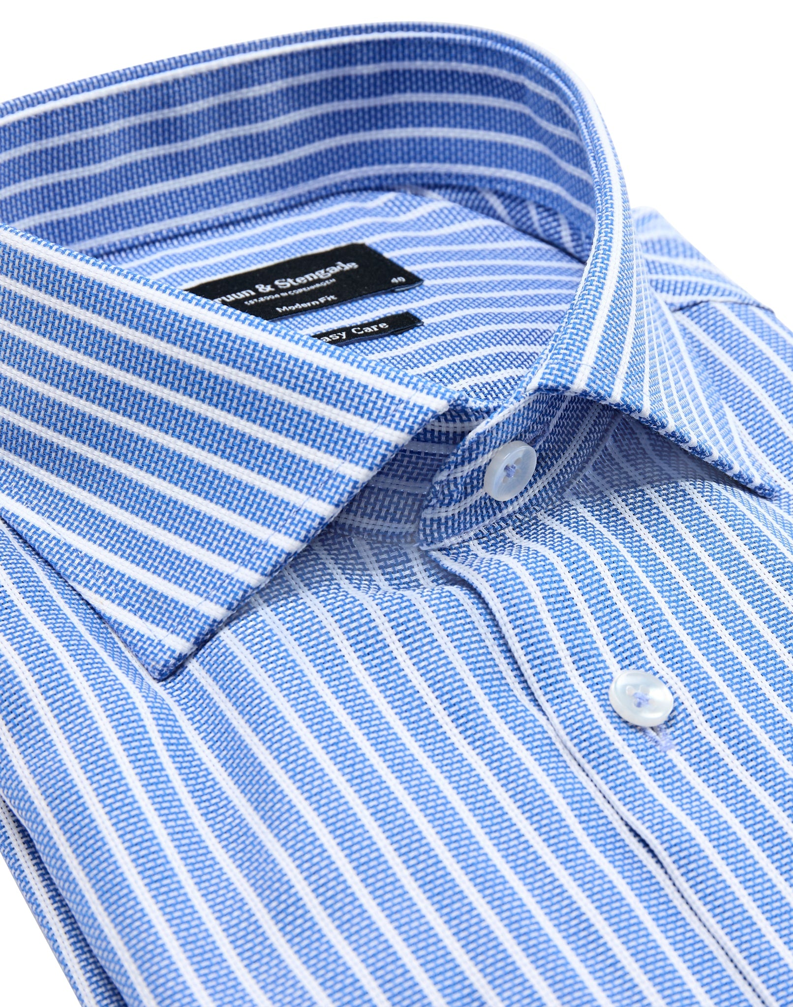 BS Fessor Modern Fit Skjorte - Blue/White