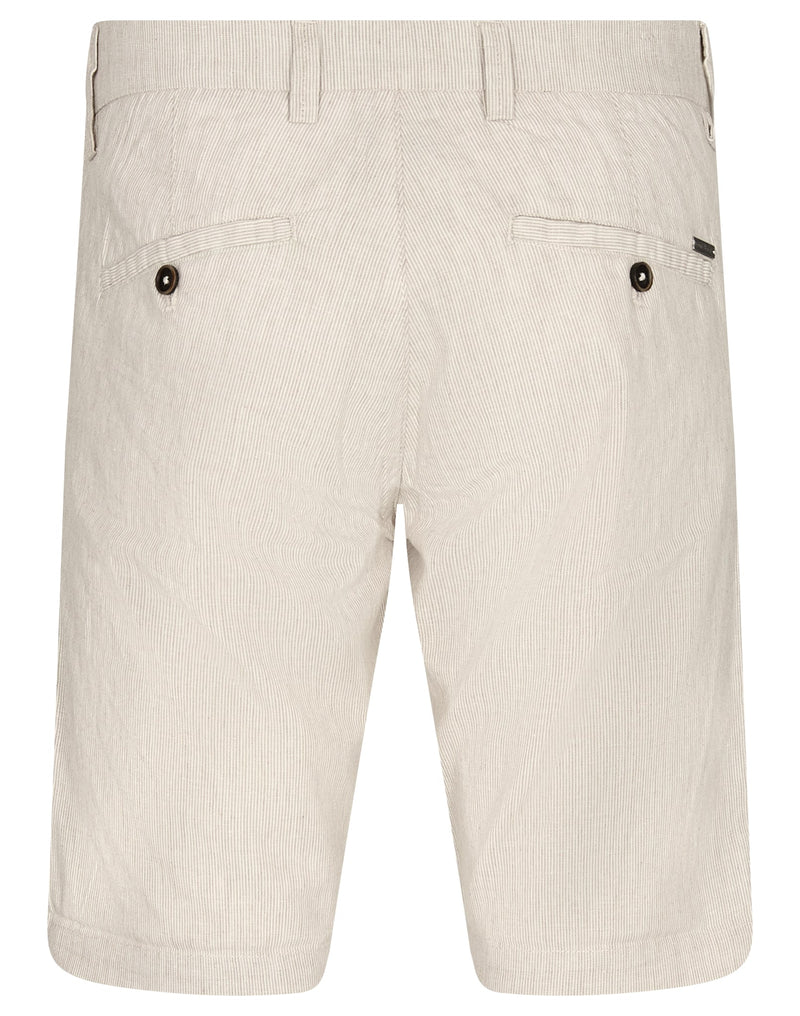 BS Isai Regular Fit Shorts - Beige/White