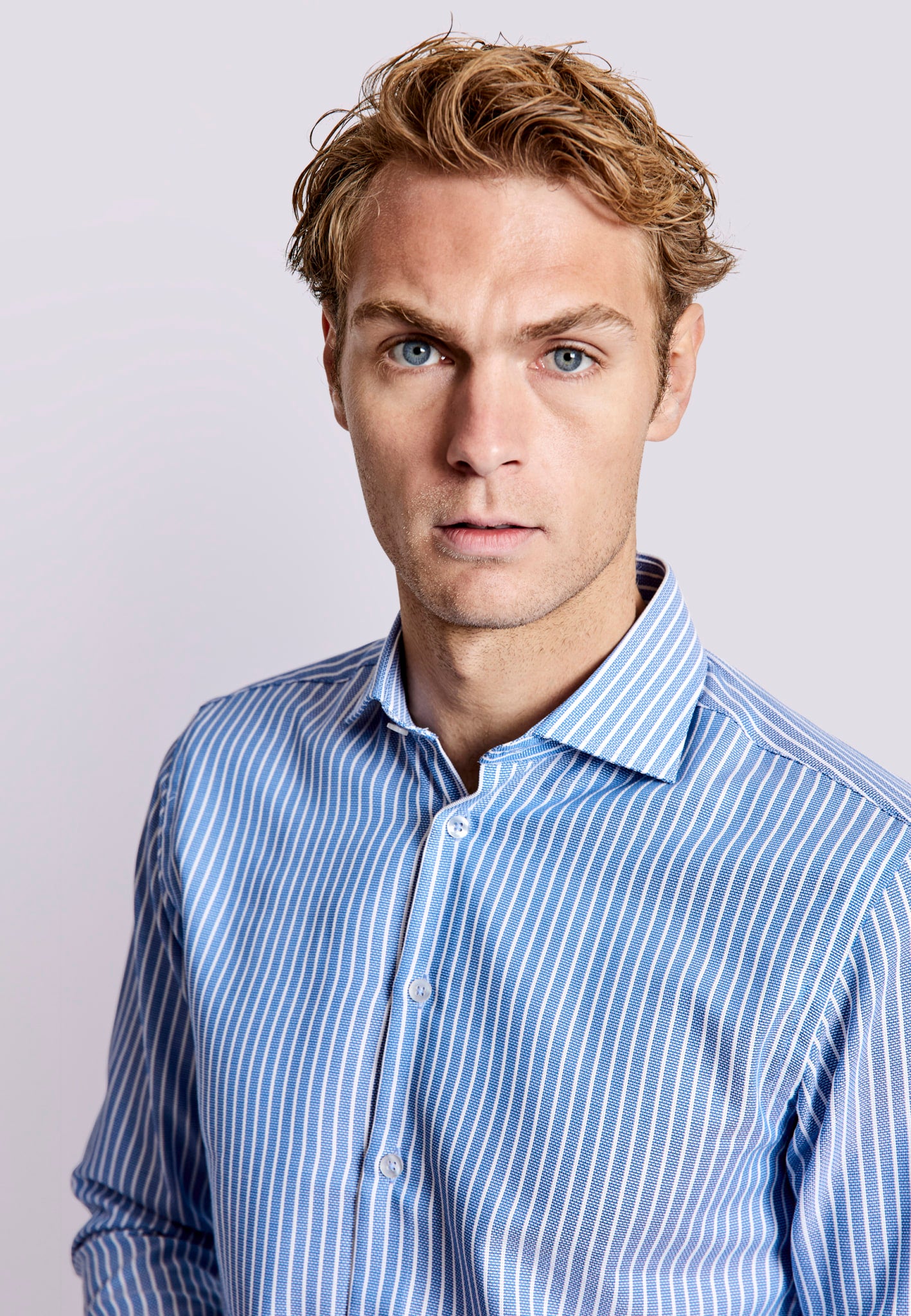 BS Fessor Modern Fit Skjorte - Blue/White