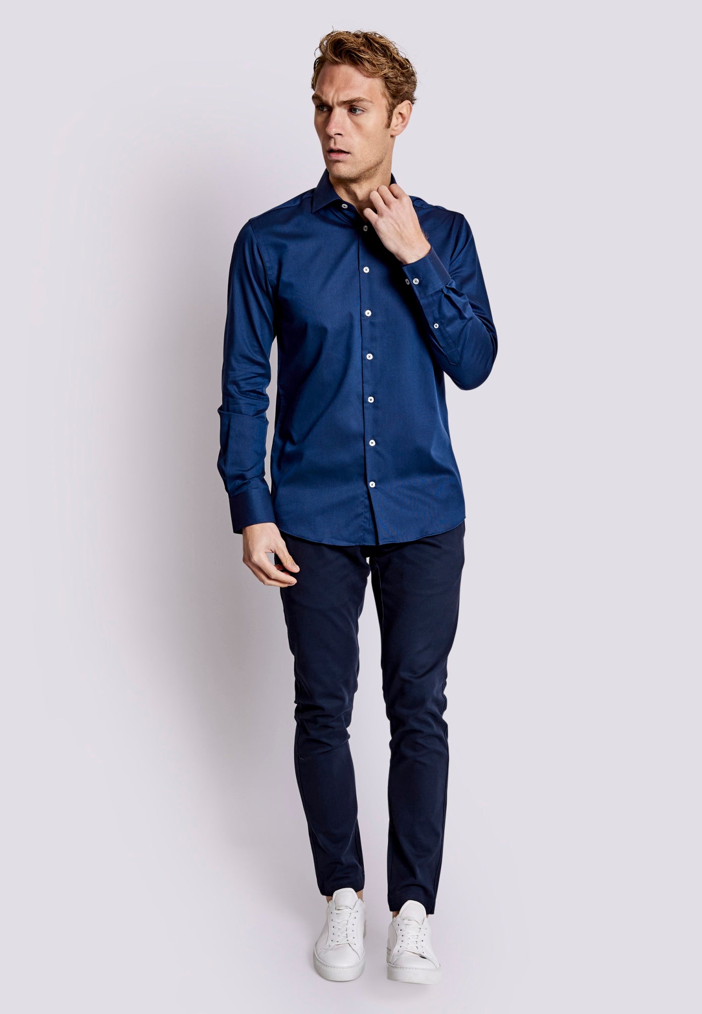 BS Colman Slim Fit Skjorte - Navy