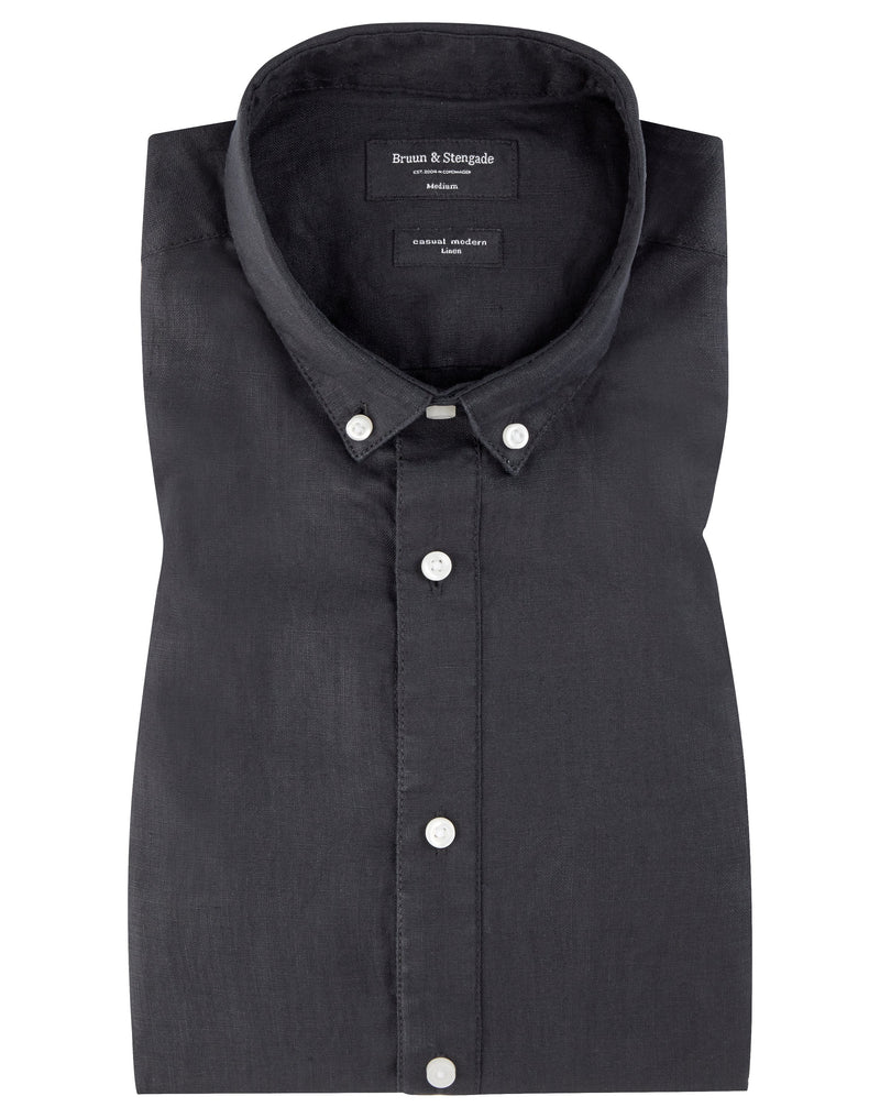 BS Kochi Slim Fit Hør Skjorte Sort