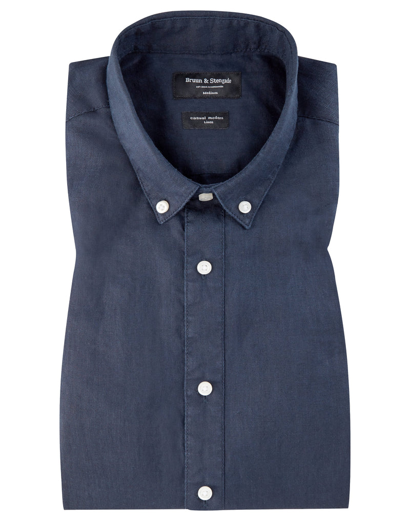 BS Kochi Slim Fit Hør Skjorte Navy