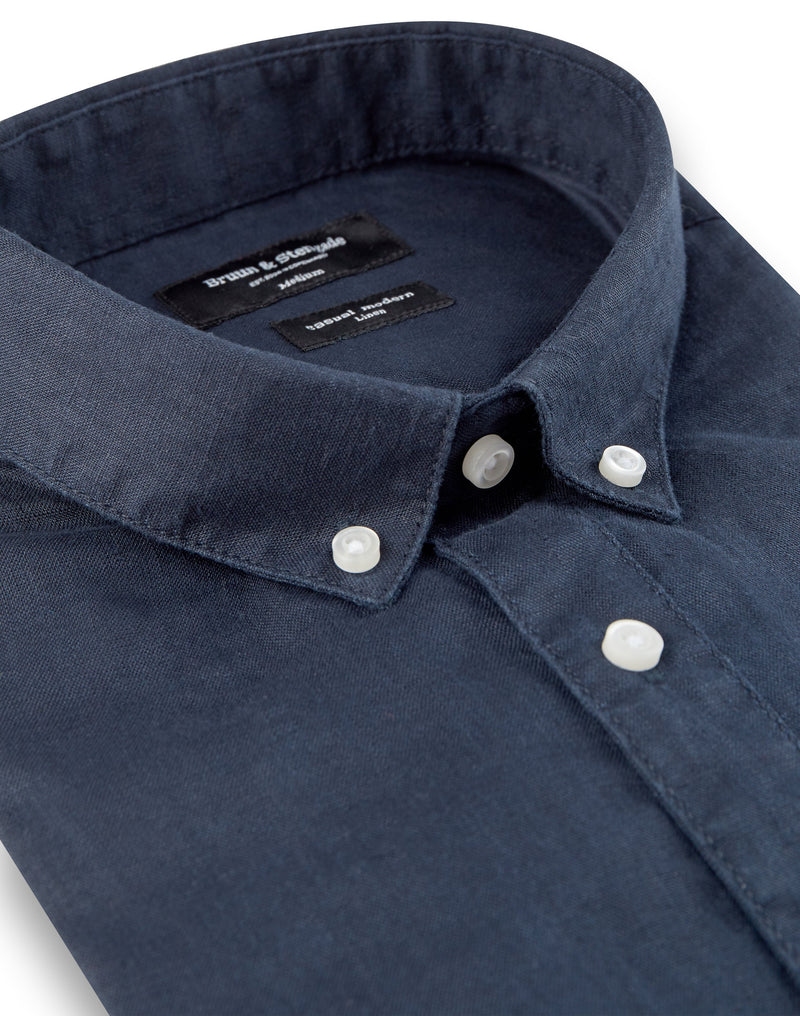 BS Kochi Slim Fit Hør Skjorte Navy