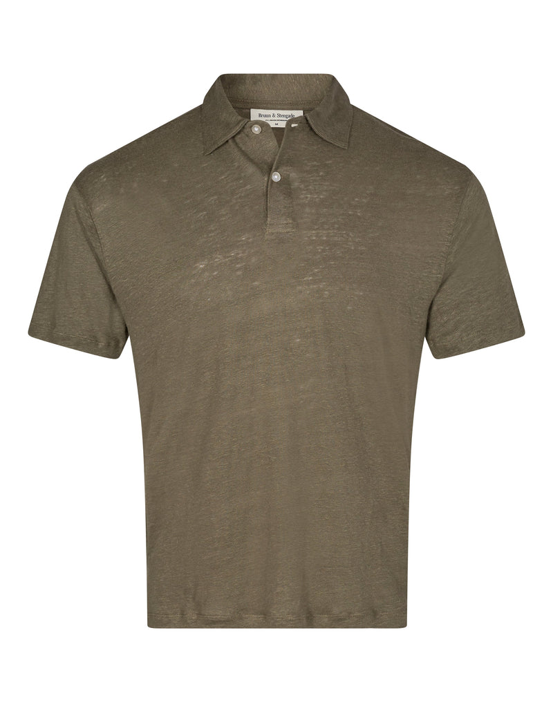 BS Howland Regular Fit Hør Polo Army