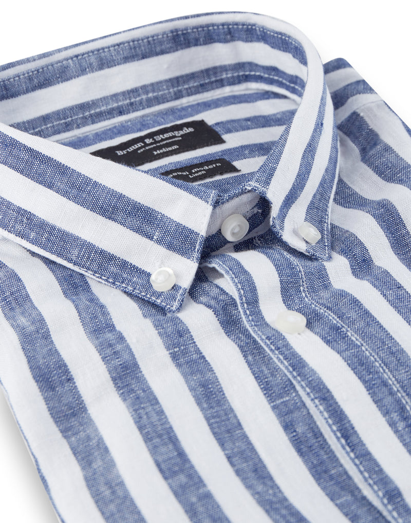 BS Kumamoto Modern Fit Hør Skjorte Navy