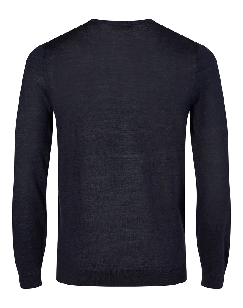 BS Mogensen Regular Fit Hør Strik Navy
