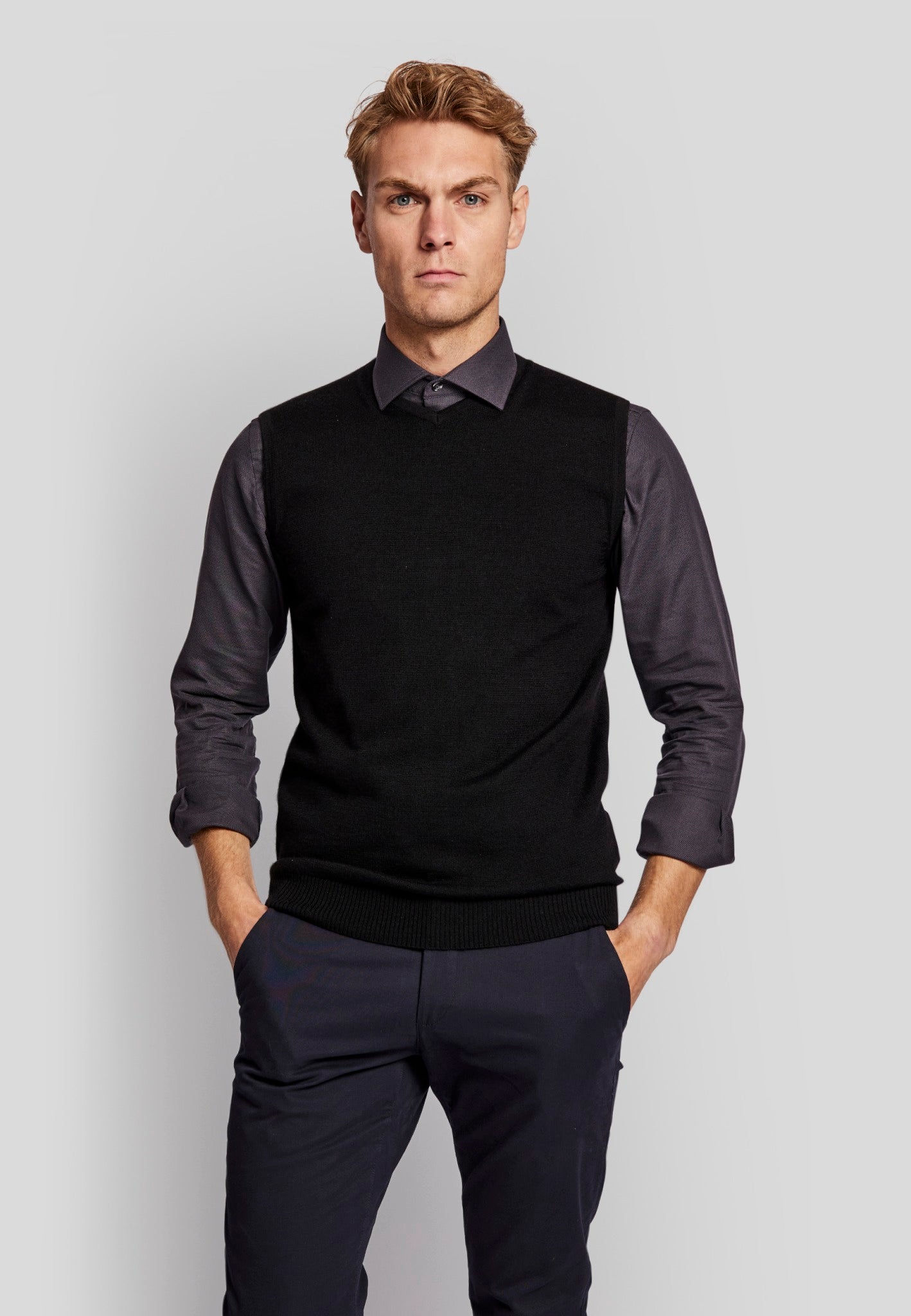 BS Merkur regular fit Strik - Black