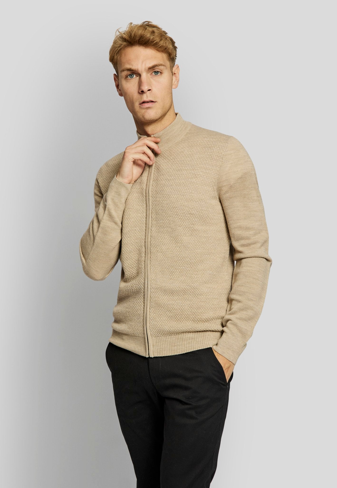 BS Conrad regular fit Strik - Sand