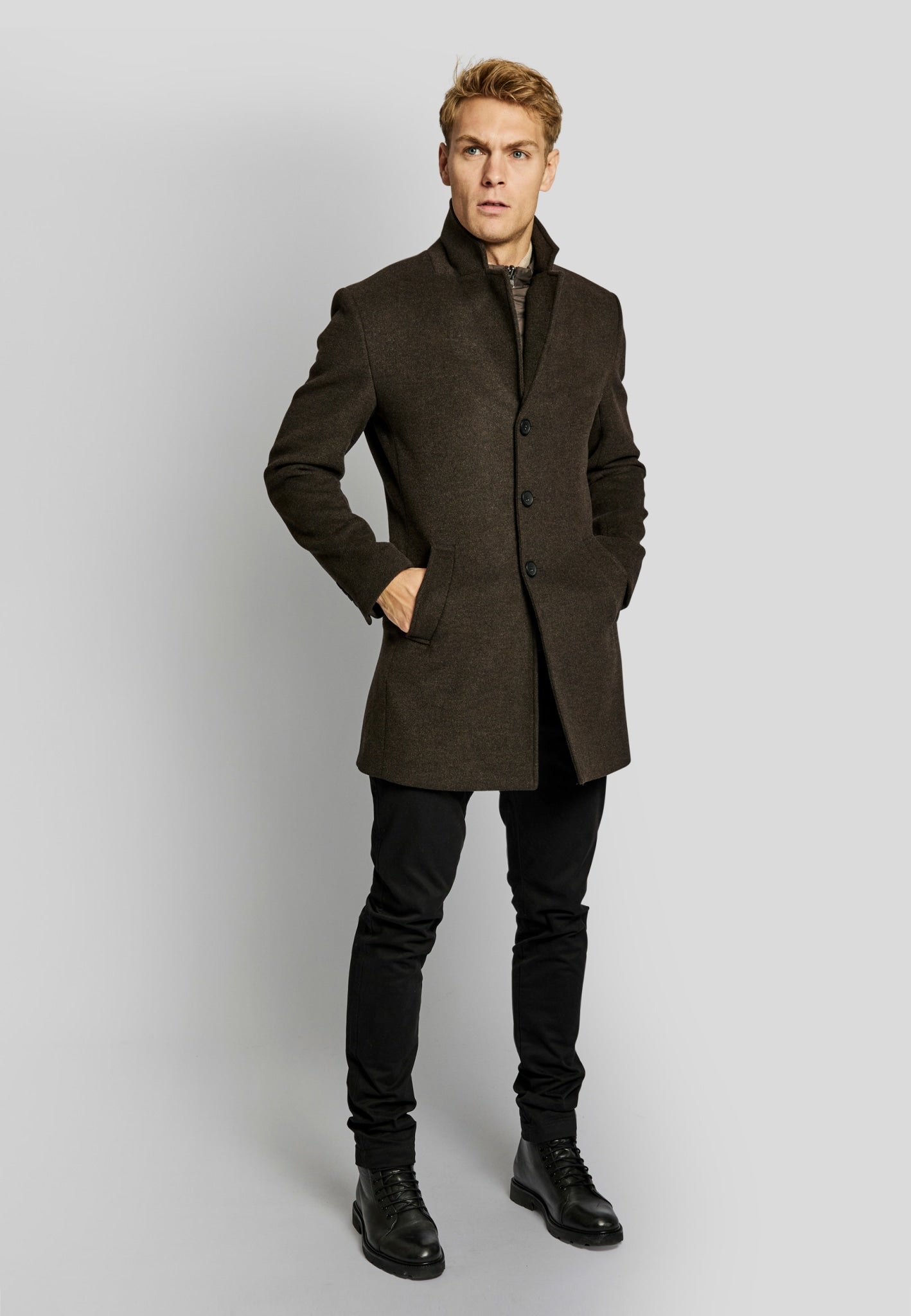 BS Kingston slim fit Frakke - Brown