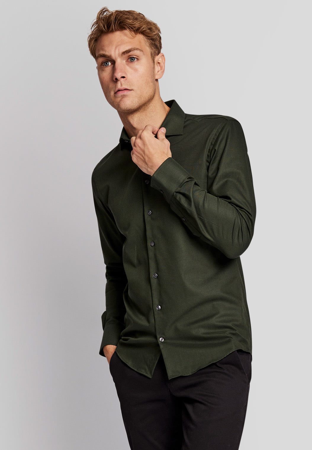 BS Hanna slim fit Skjorte - Green