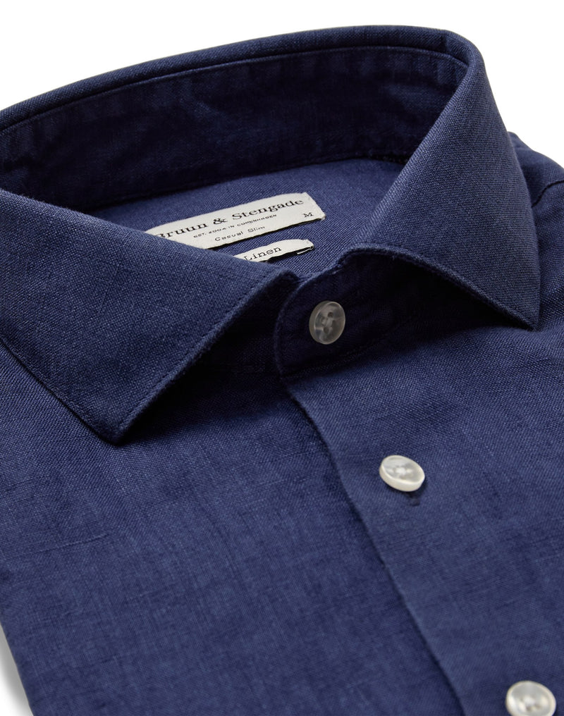 BS Perth Casual Slim Fit Shirt - Dark Blue