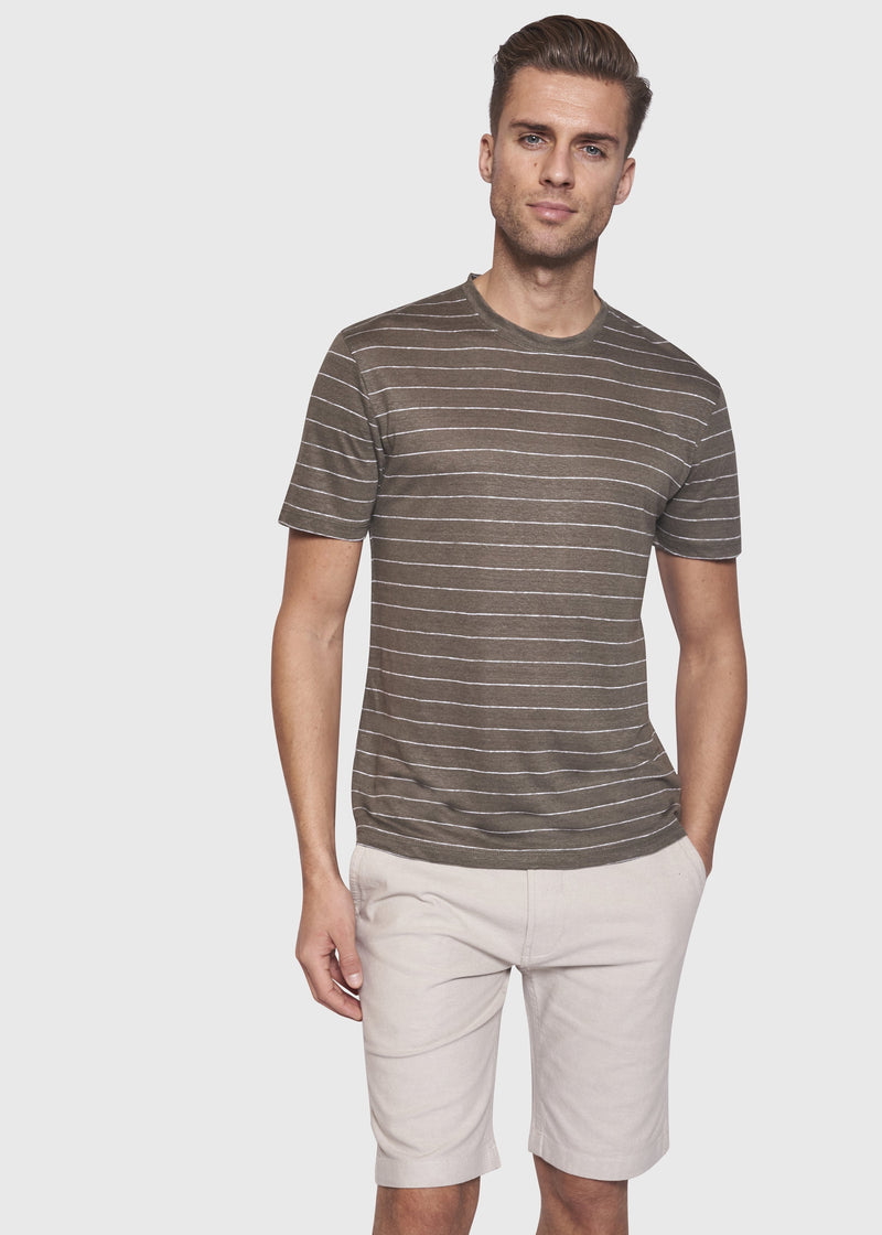 BS Catania Regular Fit Hør T-Shirt Army